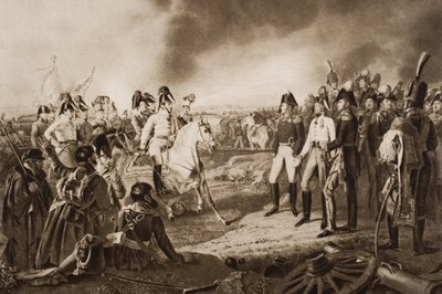 Emperor Francis I at the Battle of Leipzig, illustration from The Outline of History by H.G. Wells, Volume II, published in 1920 by J.P. Krapft
